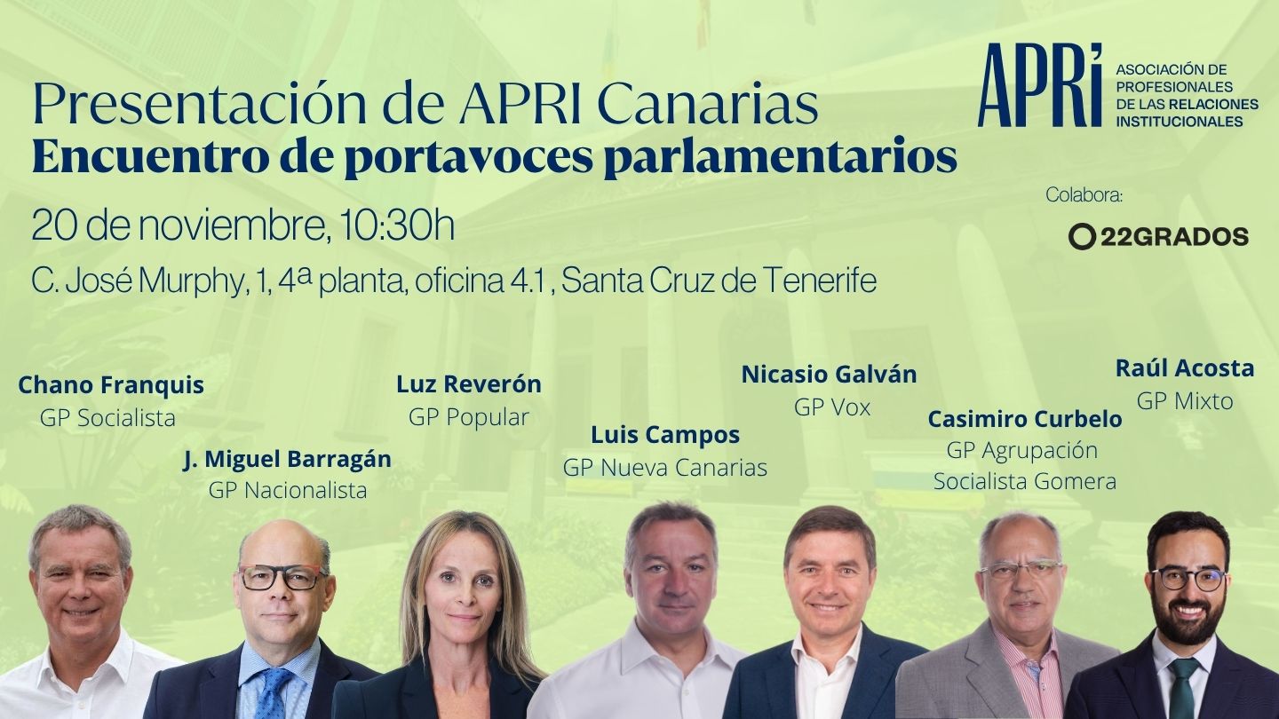 Encuentro de Portavoces Parlamentarios, con motivo de la presentación de APRI Canarias.